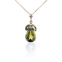 pear cut green amethyst pendant necklace 65ctw in 9ct rose gold