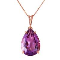 Pear Cut Amethyst Pendant Necklace 5.0ct in 9ct Rose Gold