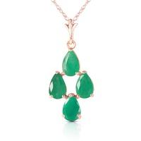 Pear Cut Emerald Pendant Necklace 1.5ctw in 9ct Rose Gold