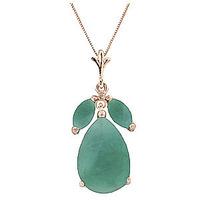 Pear Cut Emerald Pendant Necklace 3.5ct in 9ct Rose Gold