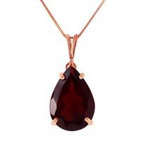 pear cut garnet pendant necklace 50ct in 9ct rose gold