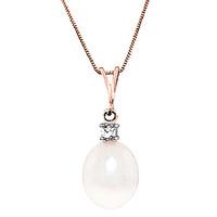 Pearl and Diamond Pendant Necklace 4.0ct in 9ct Rose Gold