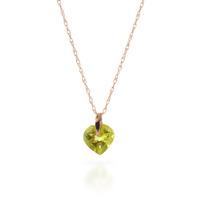 peridot heart pendant necklace 115ct in 9ct rose gold