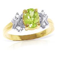 Peridot and Diamond Ring 0.85ct in 9ct Gold