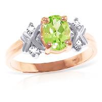 peridot and diamond ring 085ct in 9ct rose gold