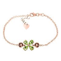 Peridot and Citrine Adjustable Bracelet 3.15ctw in 9ct Rose Gold