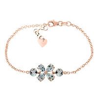 Pear Cut Aquamarine Adjustable Bracelet 3.15ctw in 9ct Rose Gold