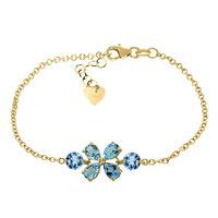 Pear Cut Blue Topaz Adjustable Bracelet 3.15ctw in 9ct Gold