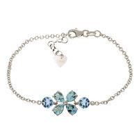 pear cut blue topaz adjustable bracelet 315ctw in 9ct white gold