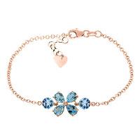 Pear Cut Blue Topaz Adjustable Bracelet 3.15ctw in 9ct Rose Gold