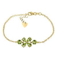 Pear Cut Peridot Adjustable Bracelet 3.15ctw in 9ct Gold