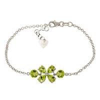 Pear Cut Peridot Adjustable Bracelet 3.15ctw in 9ct White Gold