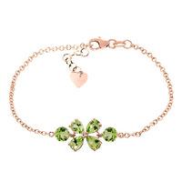 Pear Cut Peridot Adjustable Bracelet 3.15ctw in 9ct Rose Gold