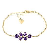 Pear Cut Amethyst Adjustable Bracelet 3.15ctw in 9ct Gold