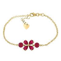 Pear Cut Ruby Adjustable Bracelet 3.15ctw in 9ct Gold