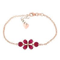 Pear Cut Ruby Adjustable Bracelet 3.15ctw in 9ct Rose Gold