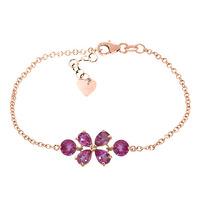 Pear Cut Pink Topaz Adjustable Bracelet 3.15ctw in 9ct Rose Gold