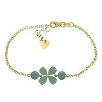 Pear Cut Emerald Adjustable Bracelet 3.15ctw in 9ct Gold