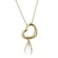 pear cut white topaz pendant necklace 225ct in 9ct gold