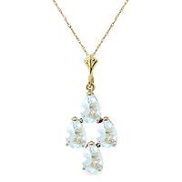 pear cut aquamarine pendant necklace 195ctw in 9ct gold