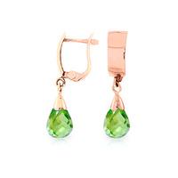 Peridot Teardrop Briolette Earrings 2.5ctw in 9ct Rose Gold