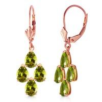 Peridot Drop Earrings 4.5ctw in 9ct Rose Gold