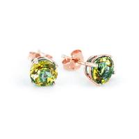 Peridot Stud Earrings 3.1ctw in 9ct Rose Gold