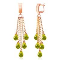 Peridot Droplet Briolette Earrings 7.3ctw in 9ct Rose Gold