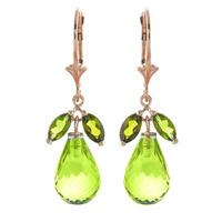 Peridot and Blue Topaz Drop Earrings 14.4ctw in 9ct Rose Gold