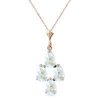 pear cut aquamarine pendant necklace 195ctw in 9ct rose gold