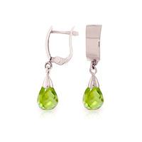 Peridot Teardrop Briolette Earrings 2.5ctw in 9ct White Gold