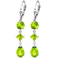 Peridot Drop Earrings 6.3ctw in 9ct White Gold