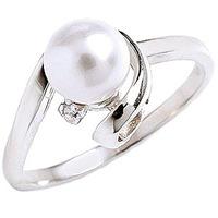 pearl and diamond twist ring 20ct in 9ct white gold