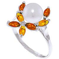 pearl garnet and citrine ivy ring 263ctw in 9ct white gold