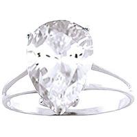 pear cut white topaz ring 50ct in 9ct white gold