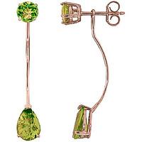 Peridot Lure Drop Earrings 4.2ctw in 9ct Rose Gold