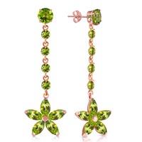 Peridot Daisy Chain Drop Earrings 4.8ctw in 9ct Rose Gold