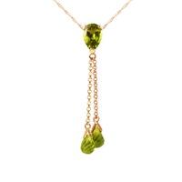 peridot droplet pendant necklace 375ctw in 9ct rose gold