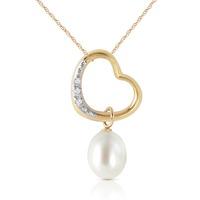 Pearl and Diamond Pendant Necklace 4.0ct in 9ct Gold