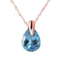 Pear Cut Blue Topaz Pendant Necklace 0.68ct in 9ct Rose Gold