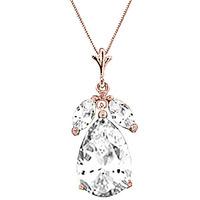 pear cut white topaz pendant necklace 65ctw in 9ct rose gold