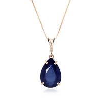 Pear Cut Sapphire Pendant Necklace 4.65ct in 9ct Rose Gold