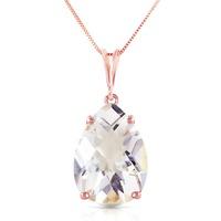 pear cut white topaz pendant necklace 50ct in 9ct rose gold