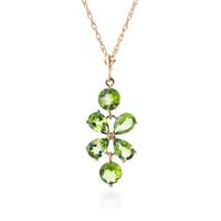 Peridot Blossom Pendant Necklace 3.15ctw in 9ct Rose Gold