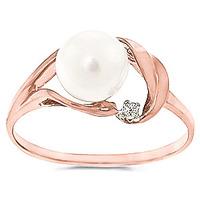 pearl and diamond ring 20ct in 9ct rose gold