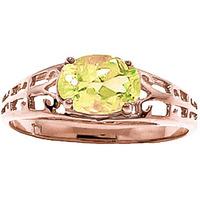 Peridot Catalan Filigree Ring 1.15ct in 9ct Rose Gold