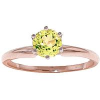 Peridot Crown Solitaire Ring 0.65ct in 9ct Rose Gold