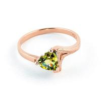 peridot devotion heart ring 06ct in 9ct rose gold