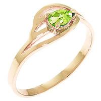 pear cut peridot ring 03ct in 9ct rose gold