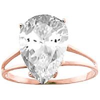 pear cut white topaz ring 50ct in 9ct rose gold